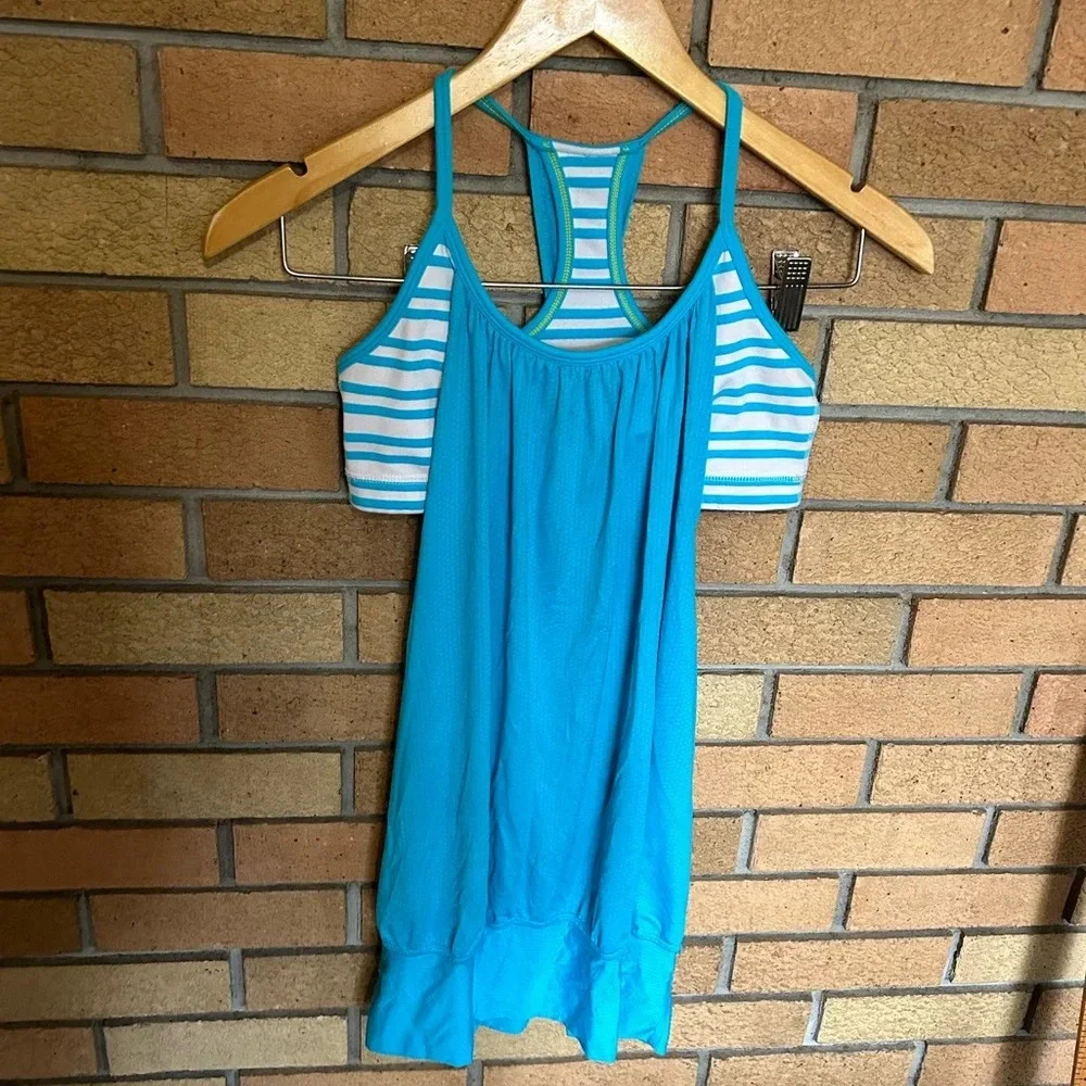 Lululemon No Limits Tank Spry Blue / Twin Stripe Spry Blue Size Size 2-4
